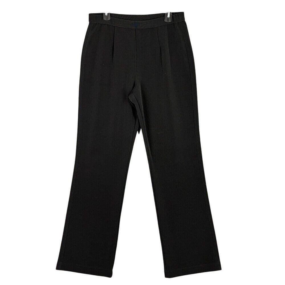 Chico's Travelers Trousers Womens L Black Elastic Waist Career Stretch Pants